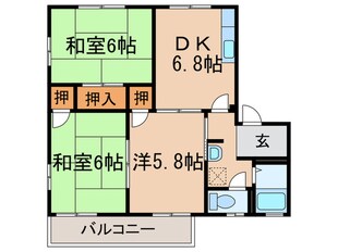 ドエル鴨生田Ａの物件間取画像